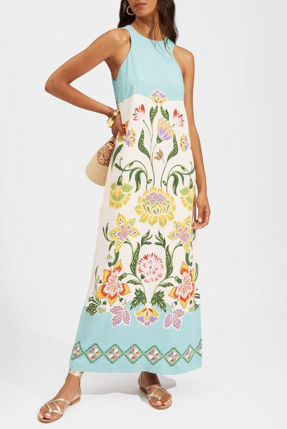 Ginger | Resort Sunshine Floral Print Sleeveless Midi Dress