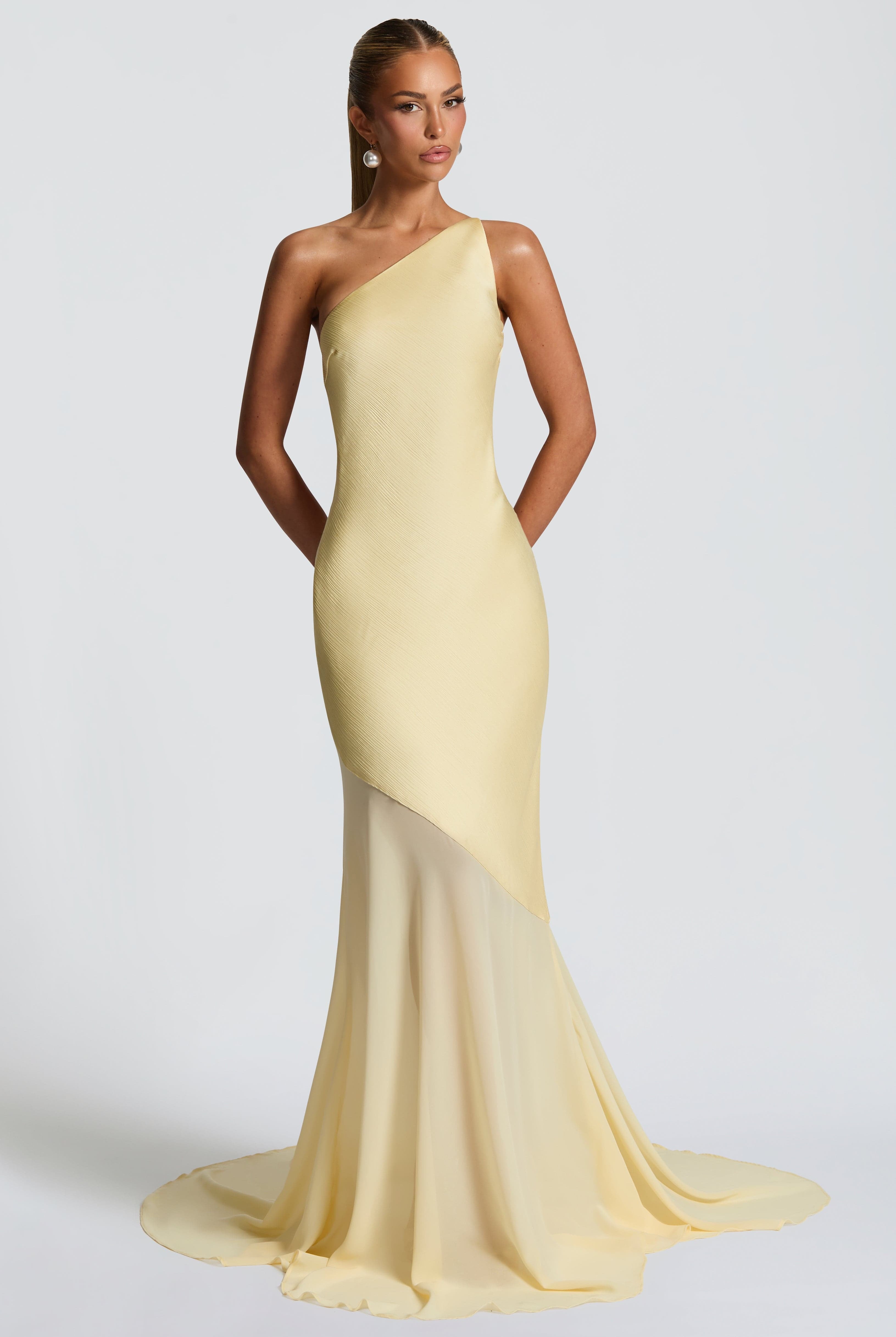 Cheyenne | One-Shoulder Mesh Evening Gown