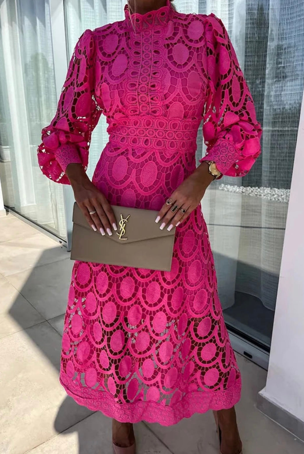 Collins | Elegant Lace Midi Dress