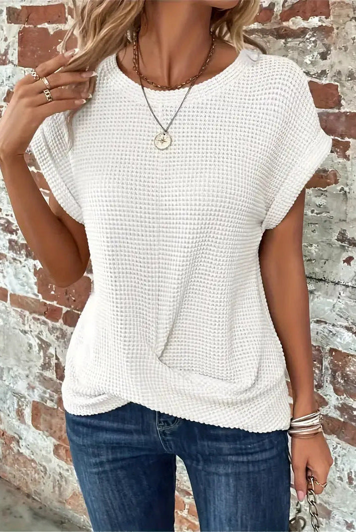 Audra | Waffle Knit Casual Tee