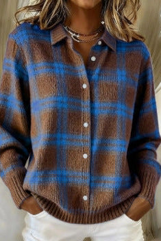 Noelle | Soft Hoodie Blouse with Check Pattern