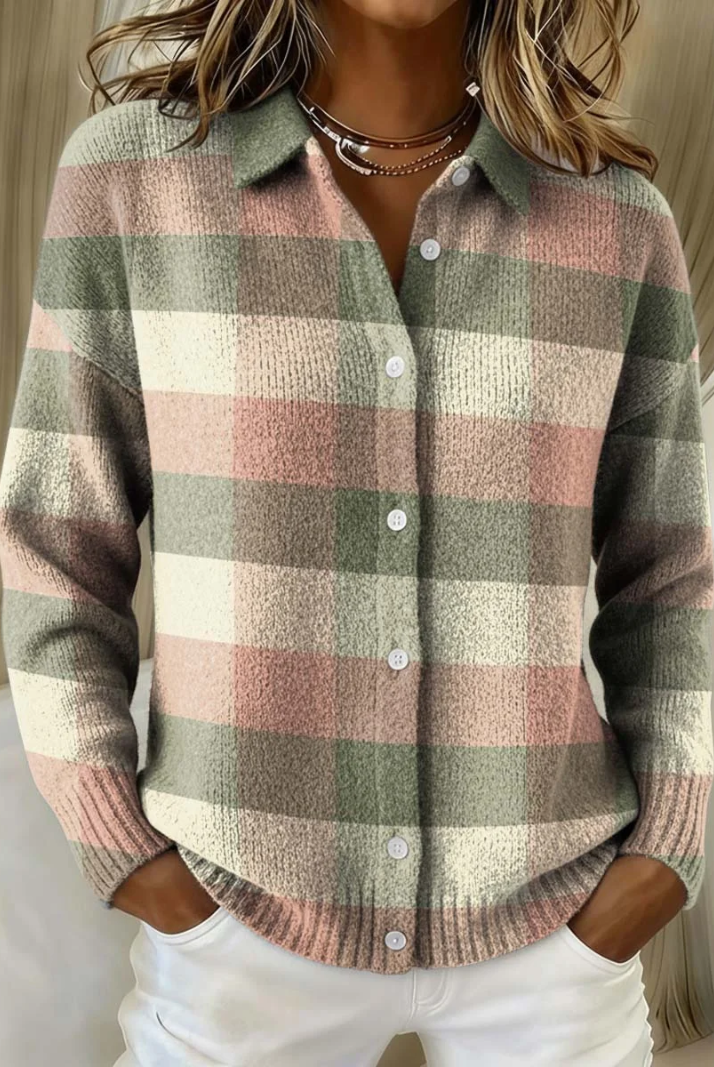 Elise | Checkered Hoodie Blouse