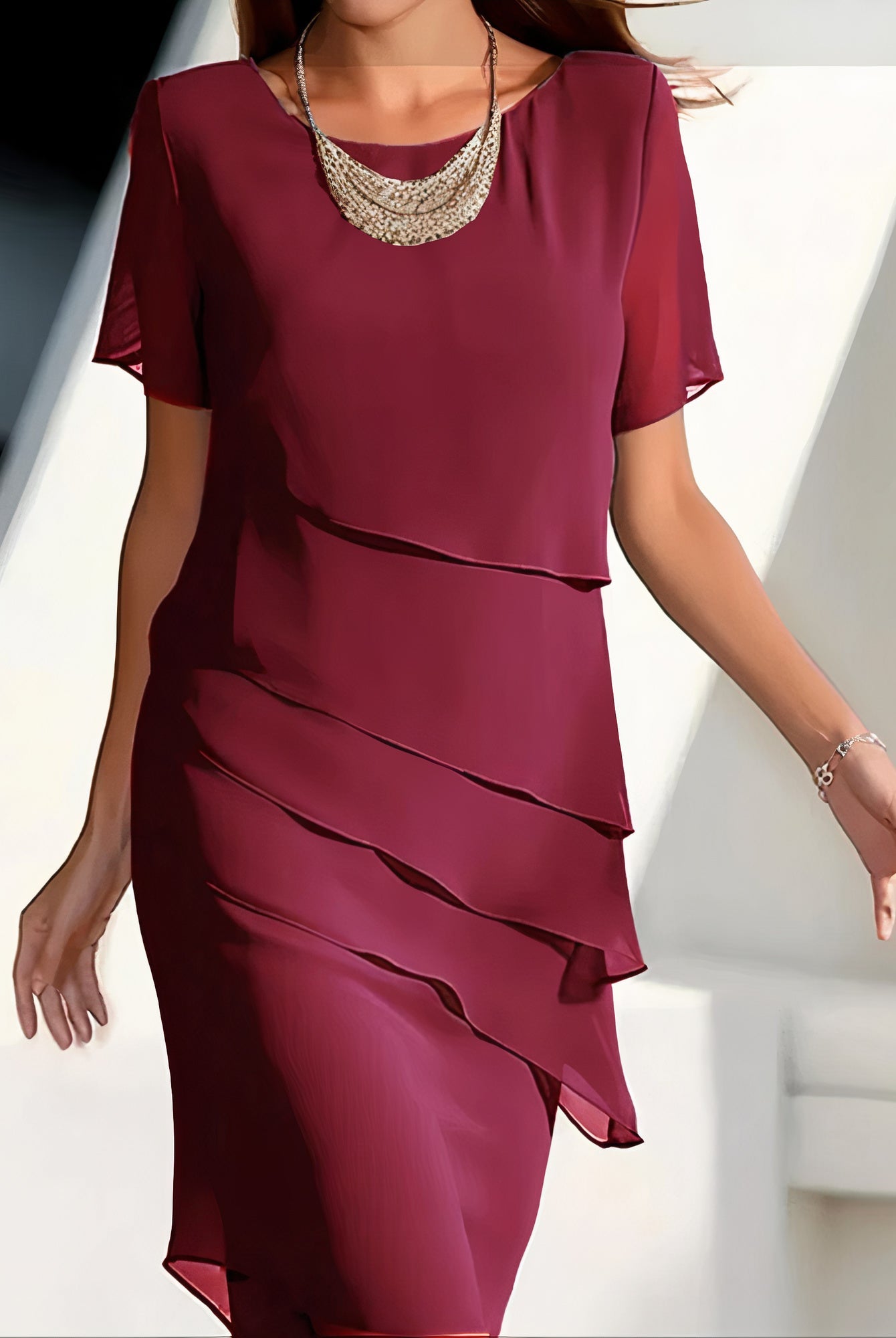 Kimora | Silk Chiffon Pleated Dress