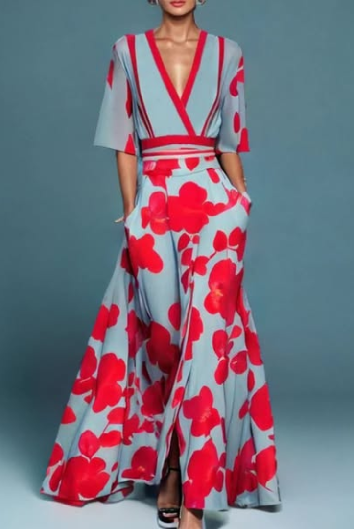 Leona | Elegant Floral Wrap Dress