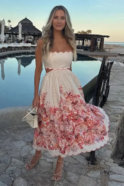 Navya | Halter Floral Elegance Dress