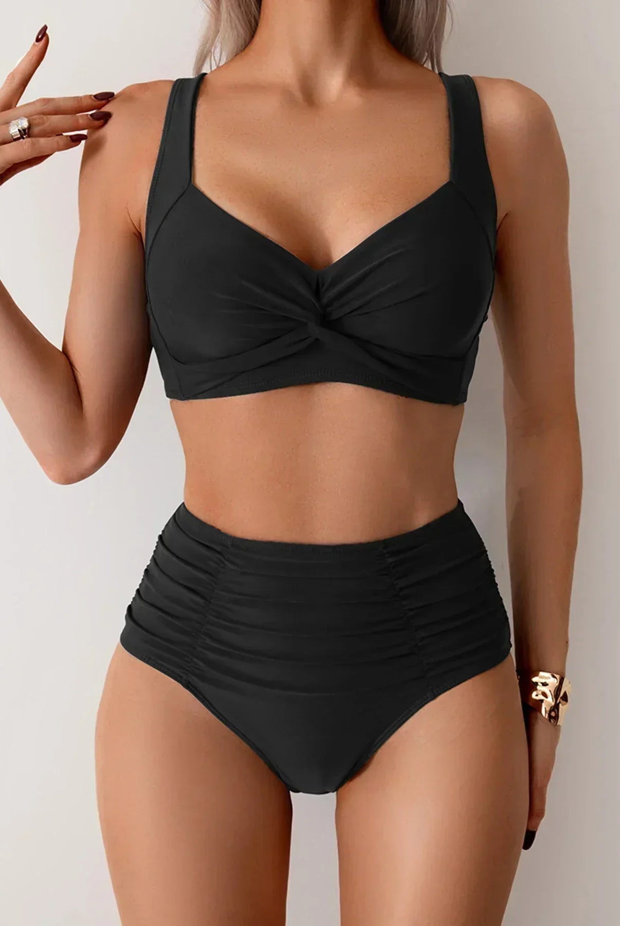 Sydney | Bandeau Bikini with Gathered Fabric