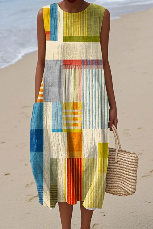 Ayanna | Geometric Midi Dress