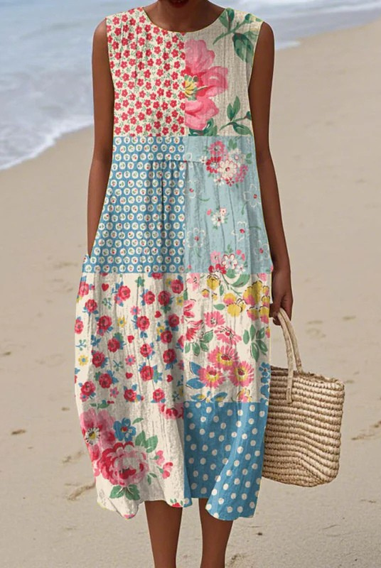 Myka | Patchwork Midi Dress