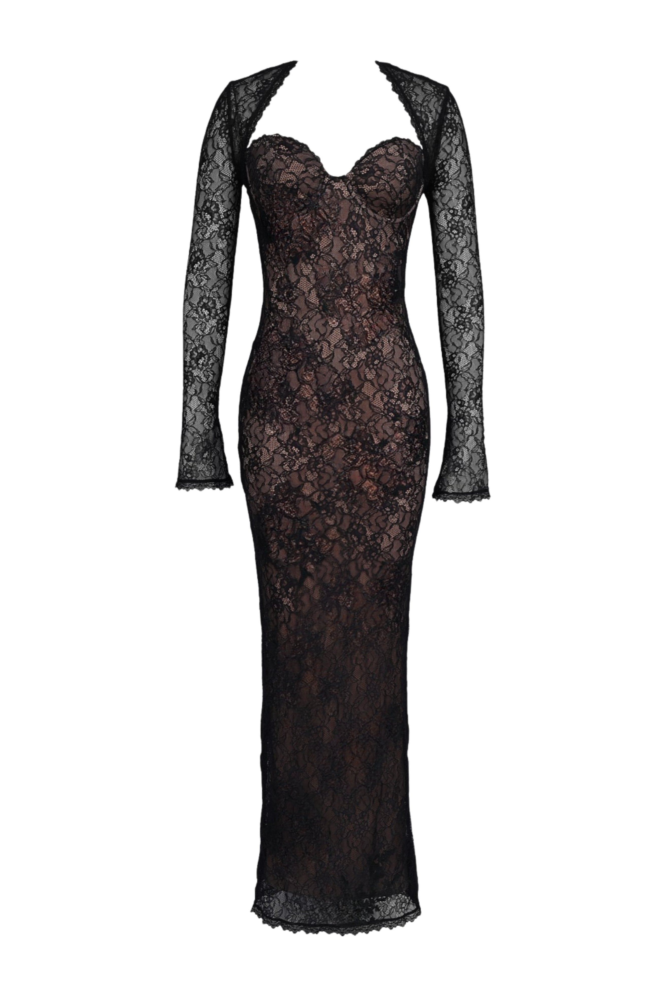 Mia | Noir Lace Maxi Dress