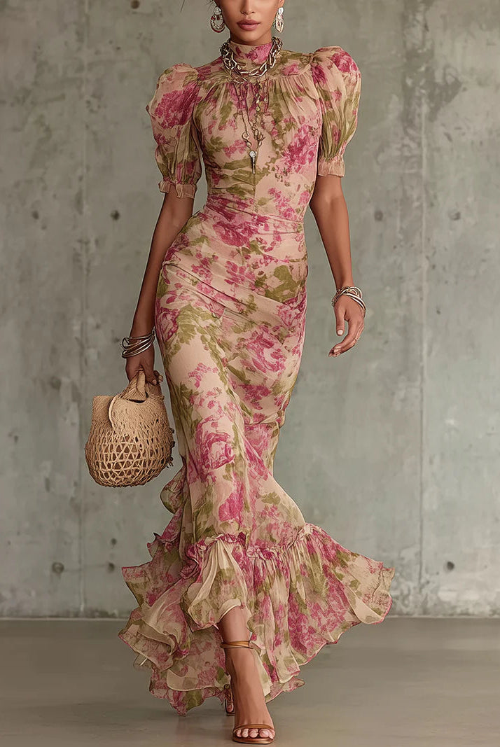 Tibby | Romantic Floral Ruffle Maxi