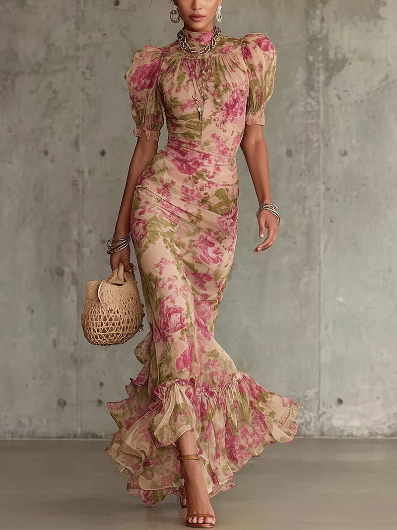 Tibby | Romantic Floral Ruffle Maxi