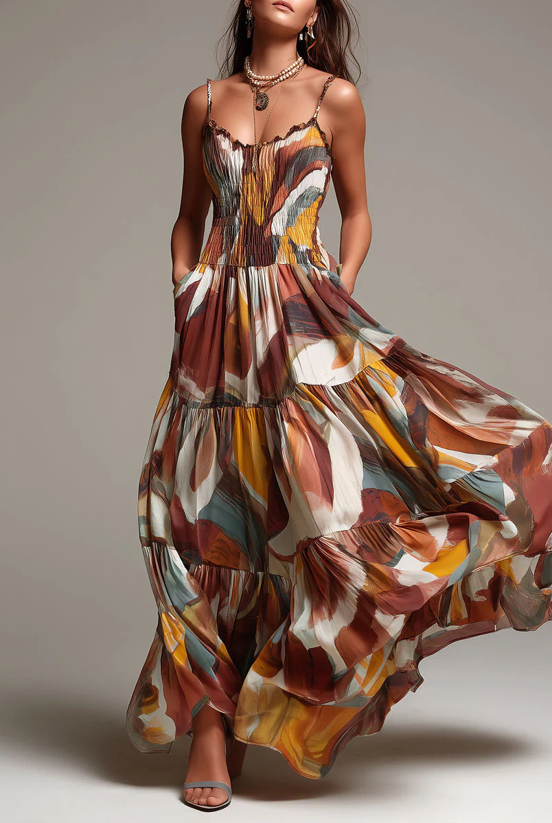 Sophia | Abstract Flow Maxi Dress