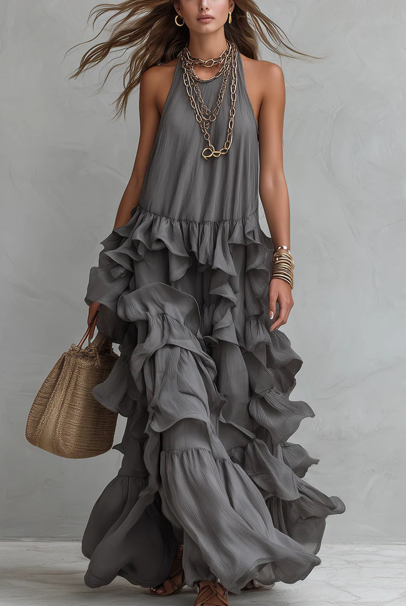 Sequoia | Layered Ruffle Halter Maxi
