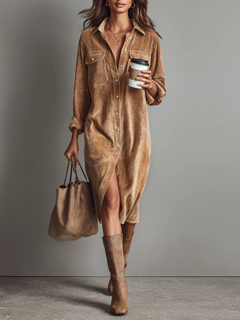 Fleur | Soft Corduroy Dress