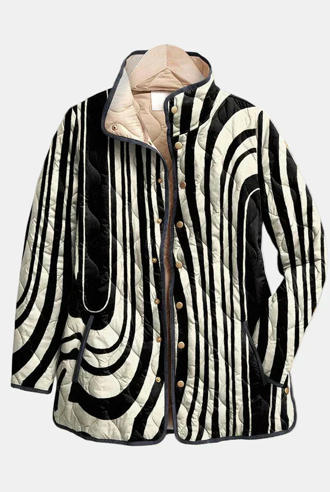 Selene | Casual Quilted Jacket with Abstract Geometric Design