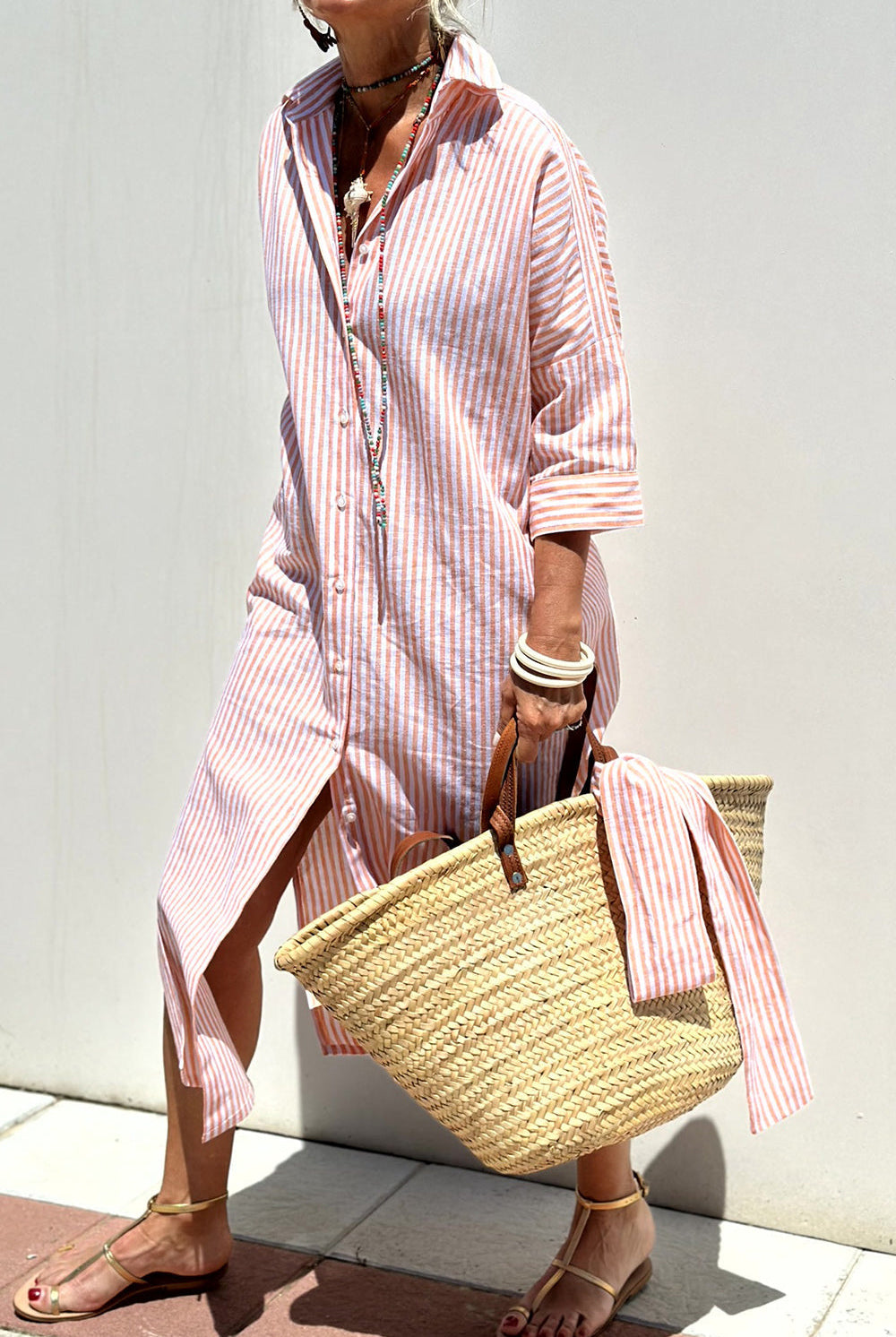 Kelly | Timeless Striped Shirt Dress with Elegant Comfort