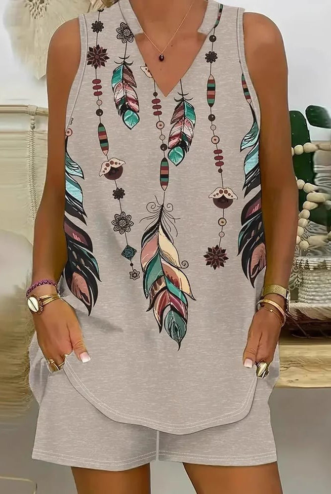 Sora | Boho Lounge Set with Feathers
