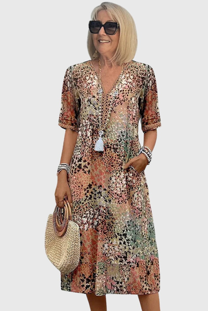 Rikkie | Elegant Floral Midi Dress