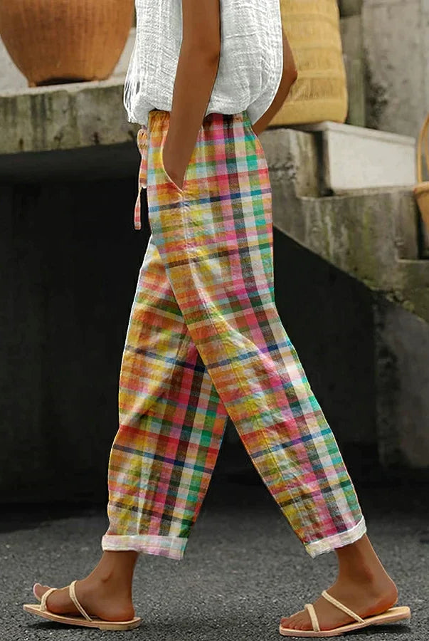 Jimena | Comfortable Checkered Pants