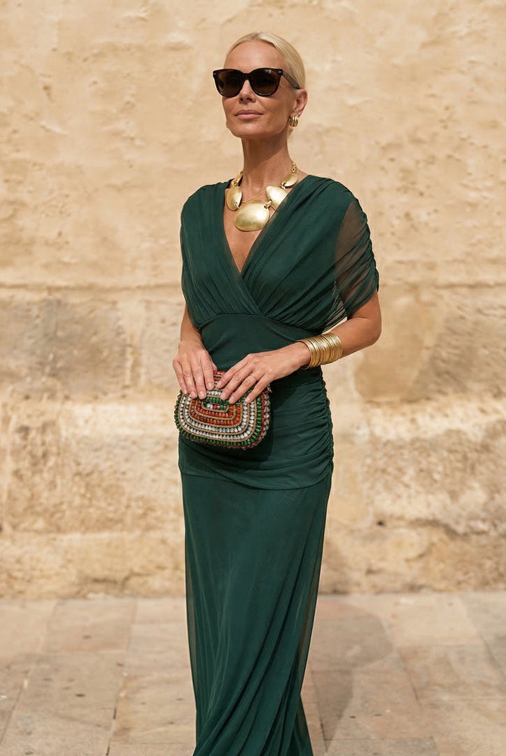 Shifra | Elegant Green Dress