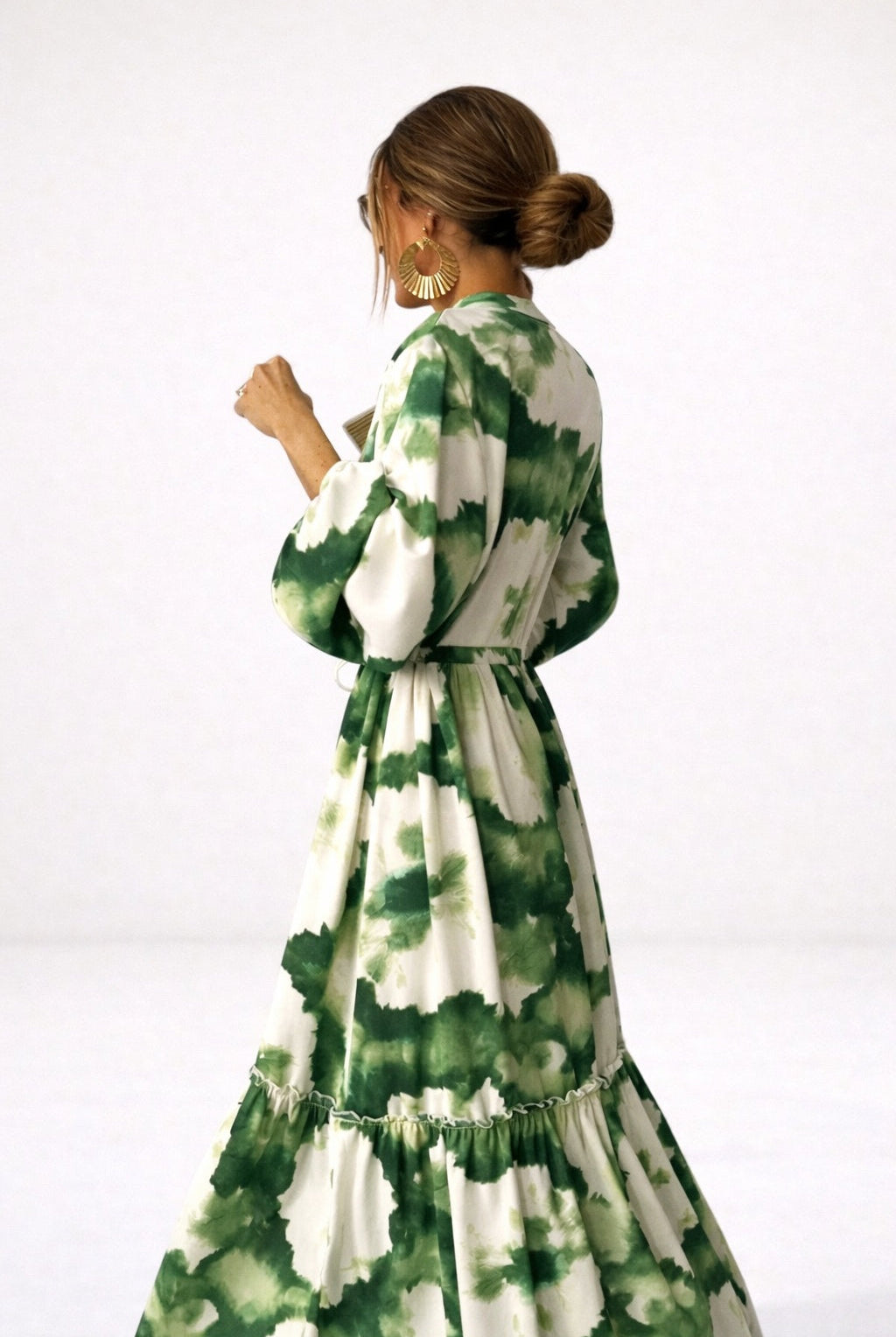 Lavinia | Long Sleeve Tie Waist Tiered Maxi Dress