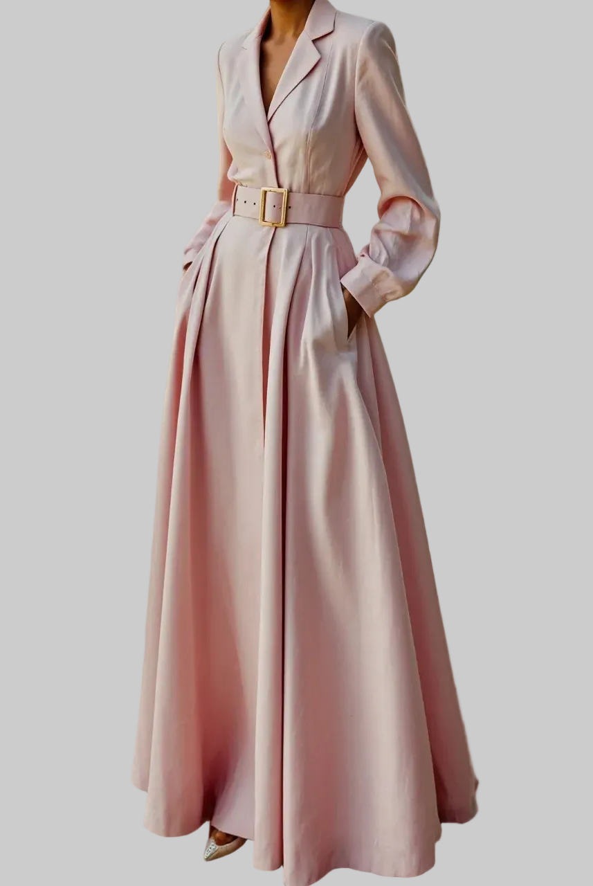 Lemuel | Elegant Pleated Blazer Midi Dress