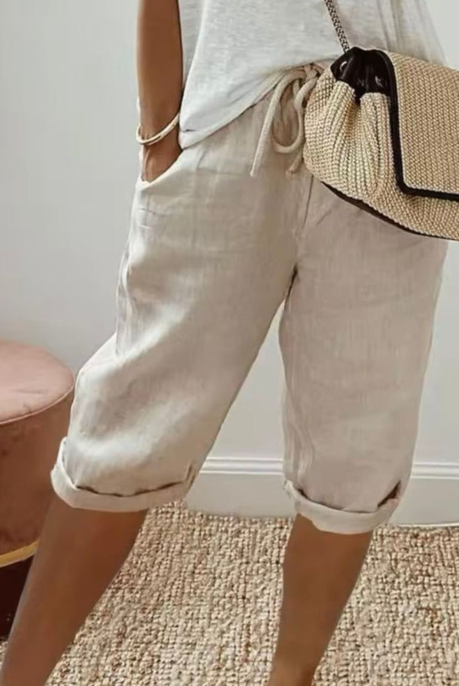 Natasha | Linen Full Shorts