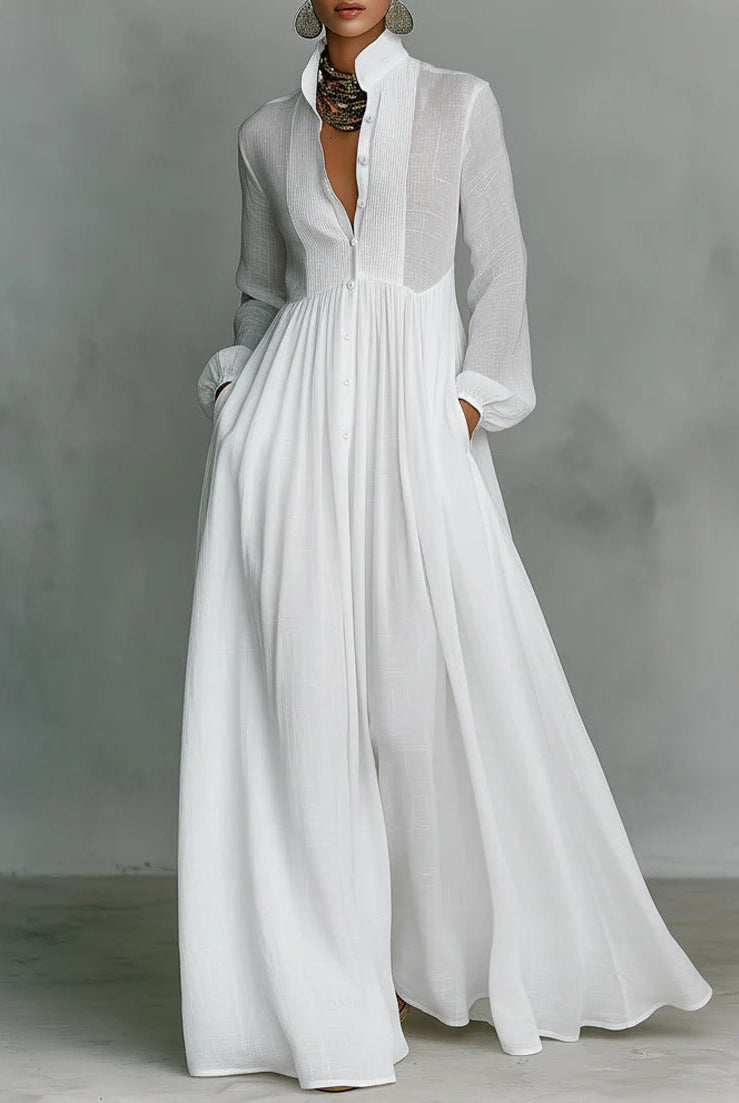 Evie | Flowing Button-Front Maxi Dress