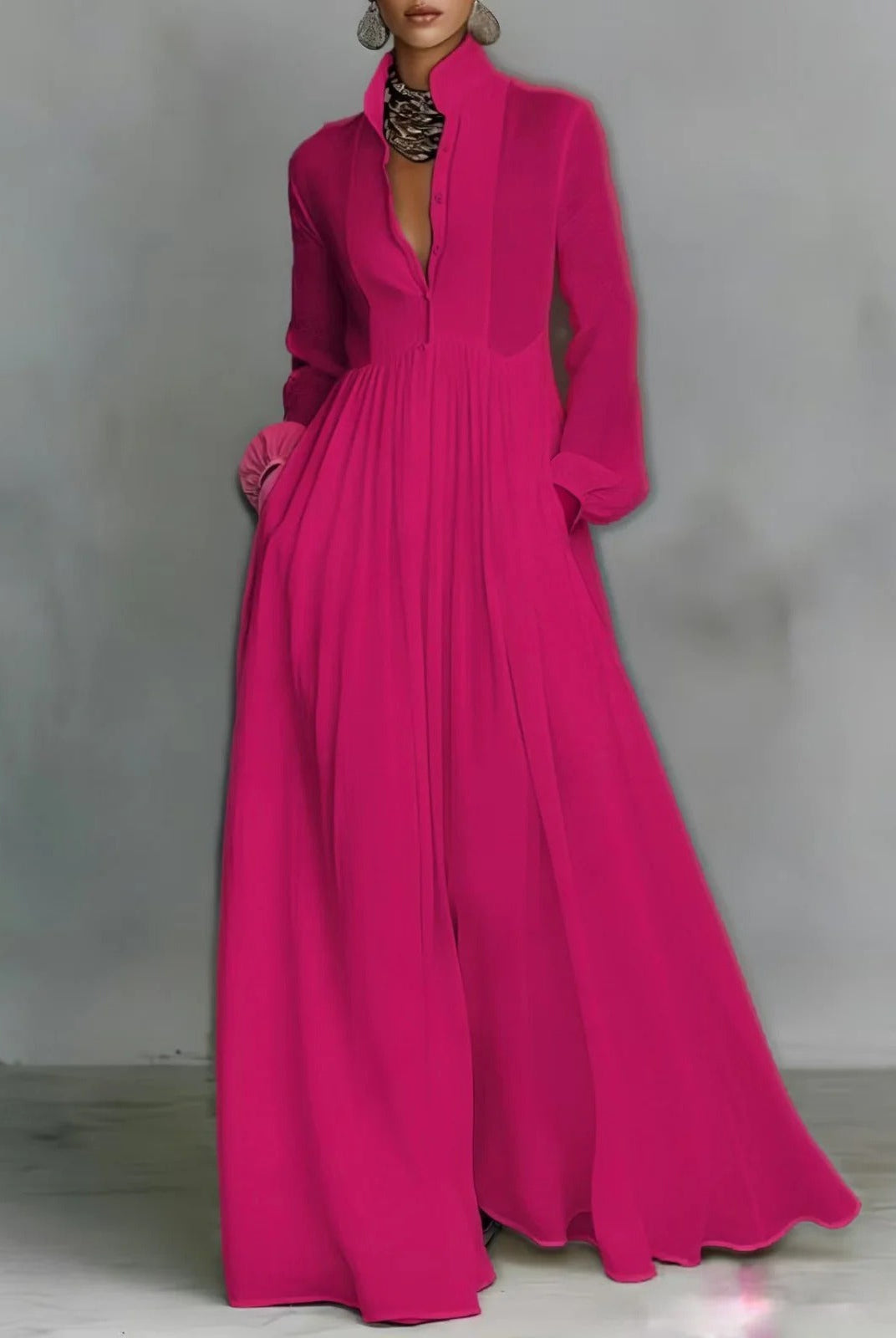 Brielle | Flowing Button-Front Maxi Dress