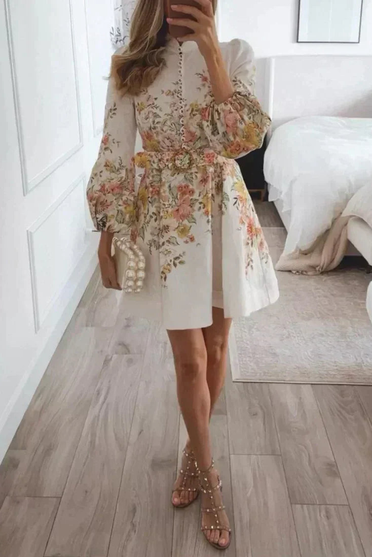 Rosalie | Printed Button-Front Mini Dress