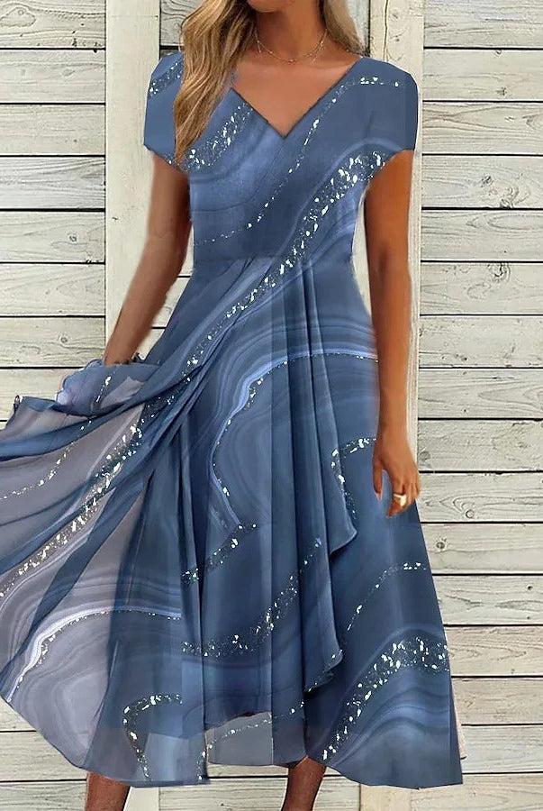 Maudie | V-Neck Midi Dress