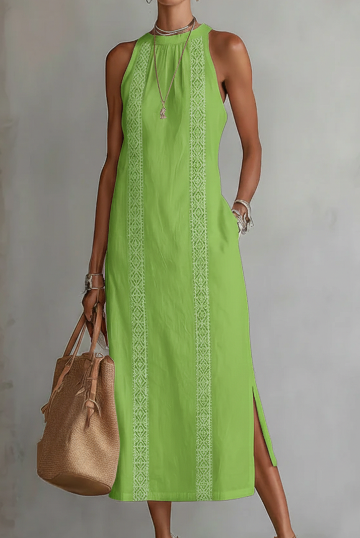 Kate | Sleeveless Lace Detail Midi Dress
