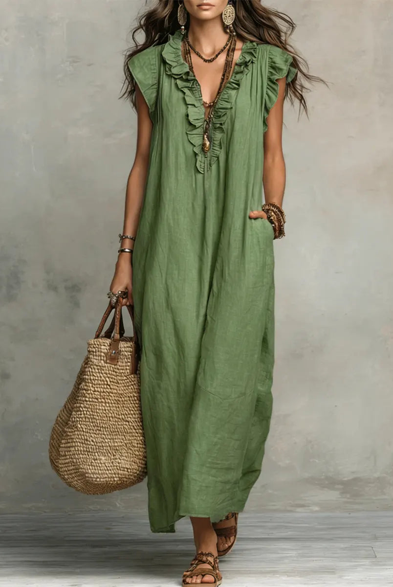 Bayla | Boho Ruffle Maxi Dress