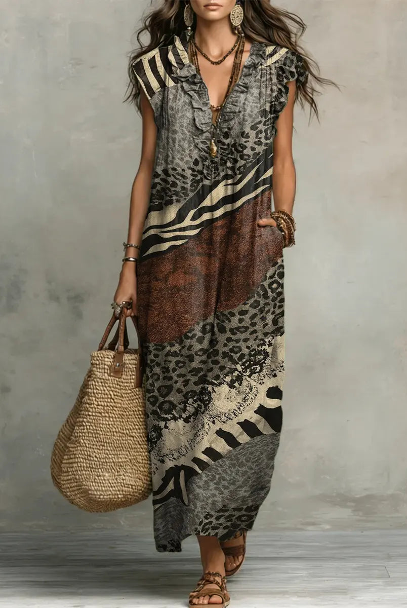 Stormi | Mixed Print Maxi Dress