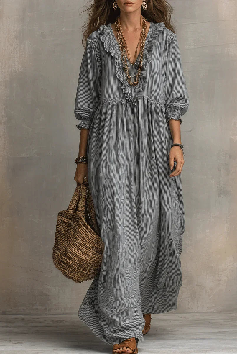 Olette | Boho Long Sleeve Maxi Dress