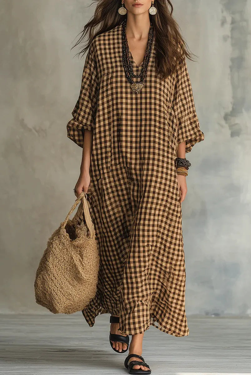 Caryn | Check Maxi Dress