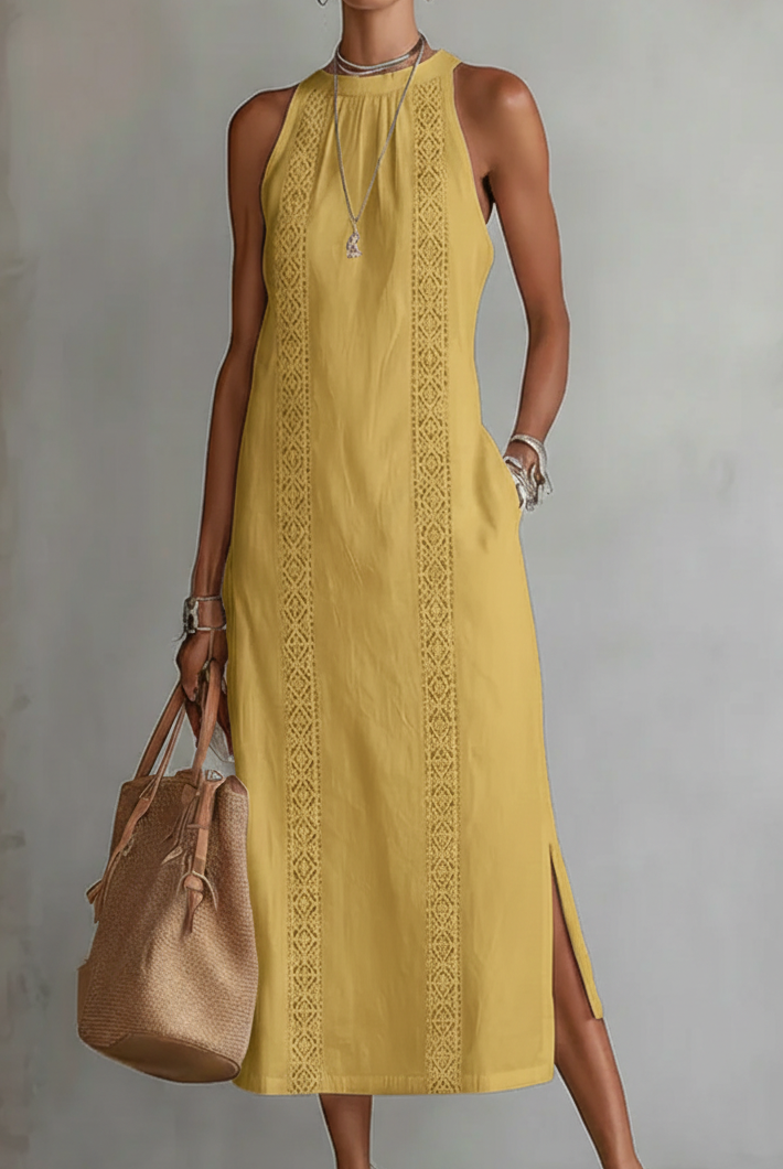 Katelin | Sleeveless Lace Detail Midi Dress