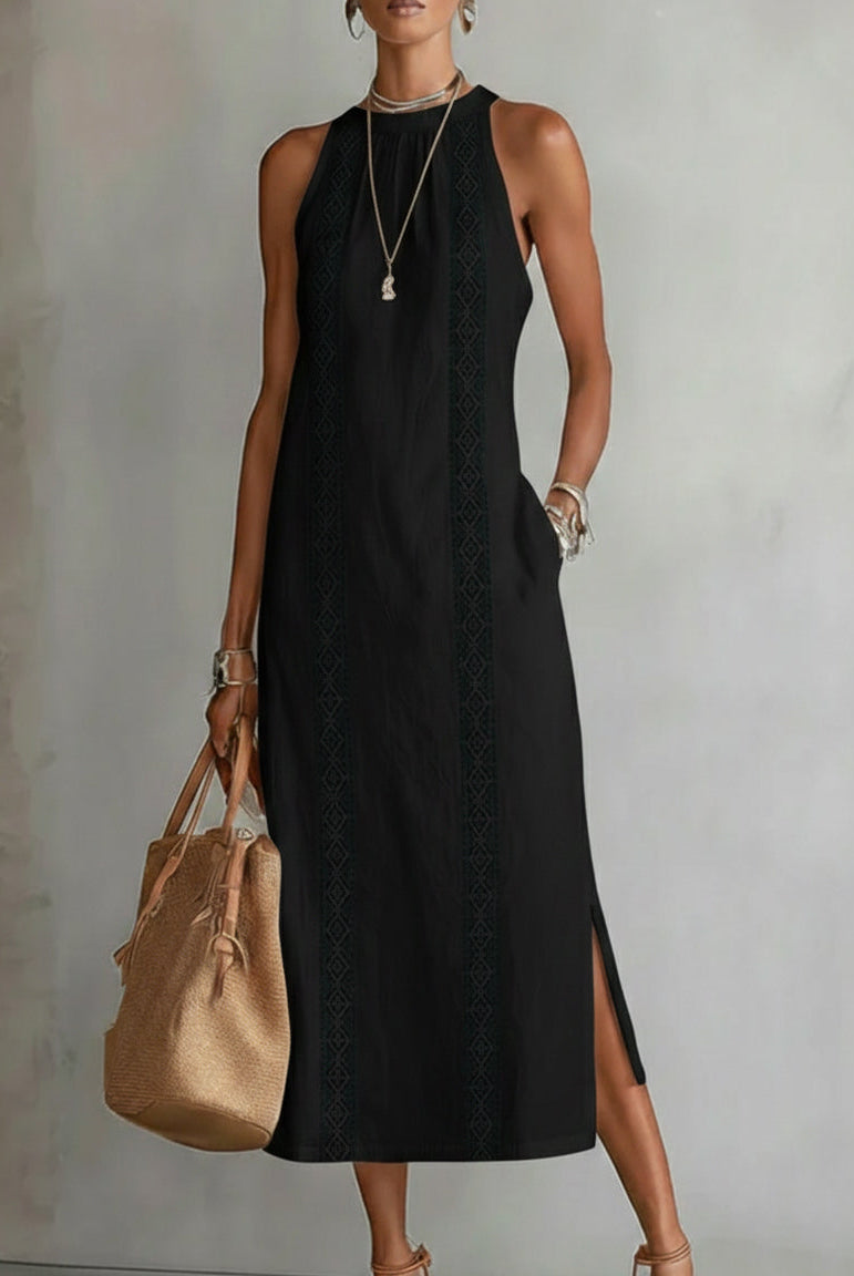 Gracelyn | Sleeveless Lace Detail Midi Dress