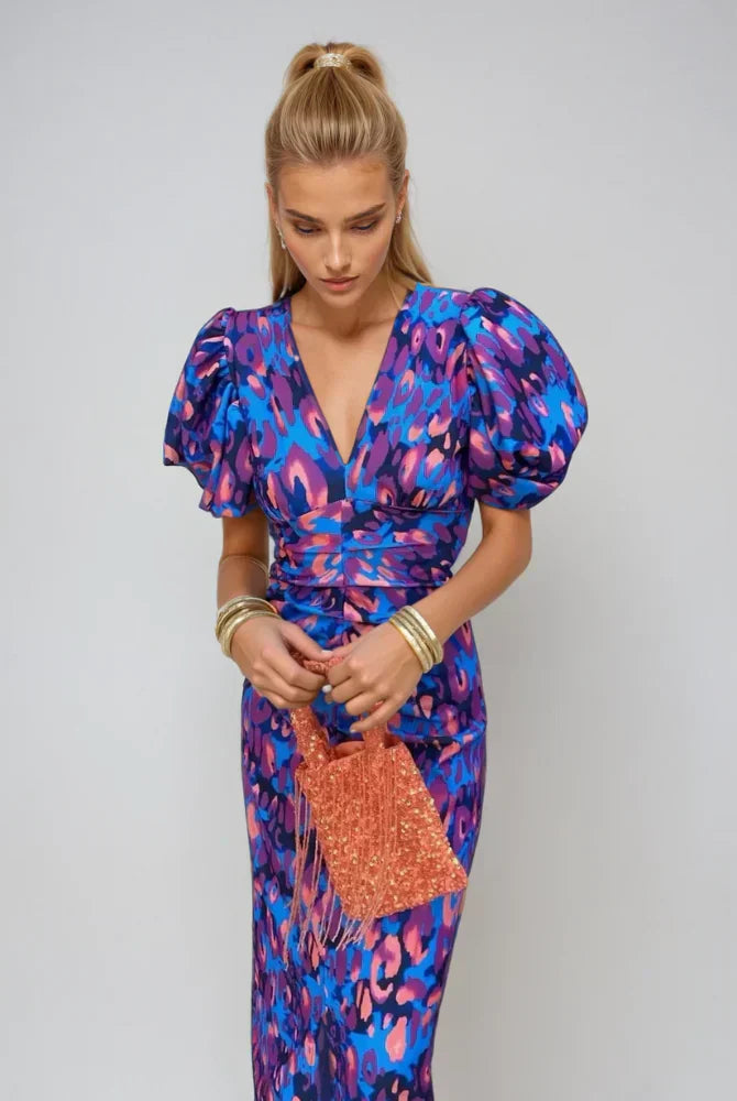 Dior | Pleated Sleeve Colourful Dress