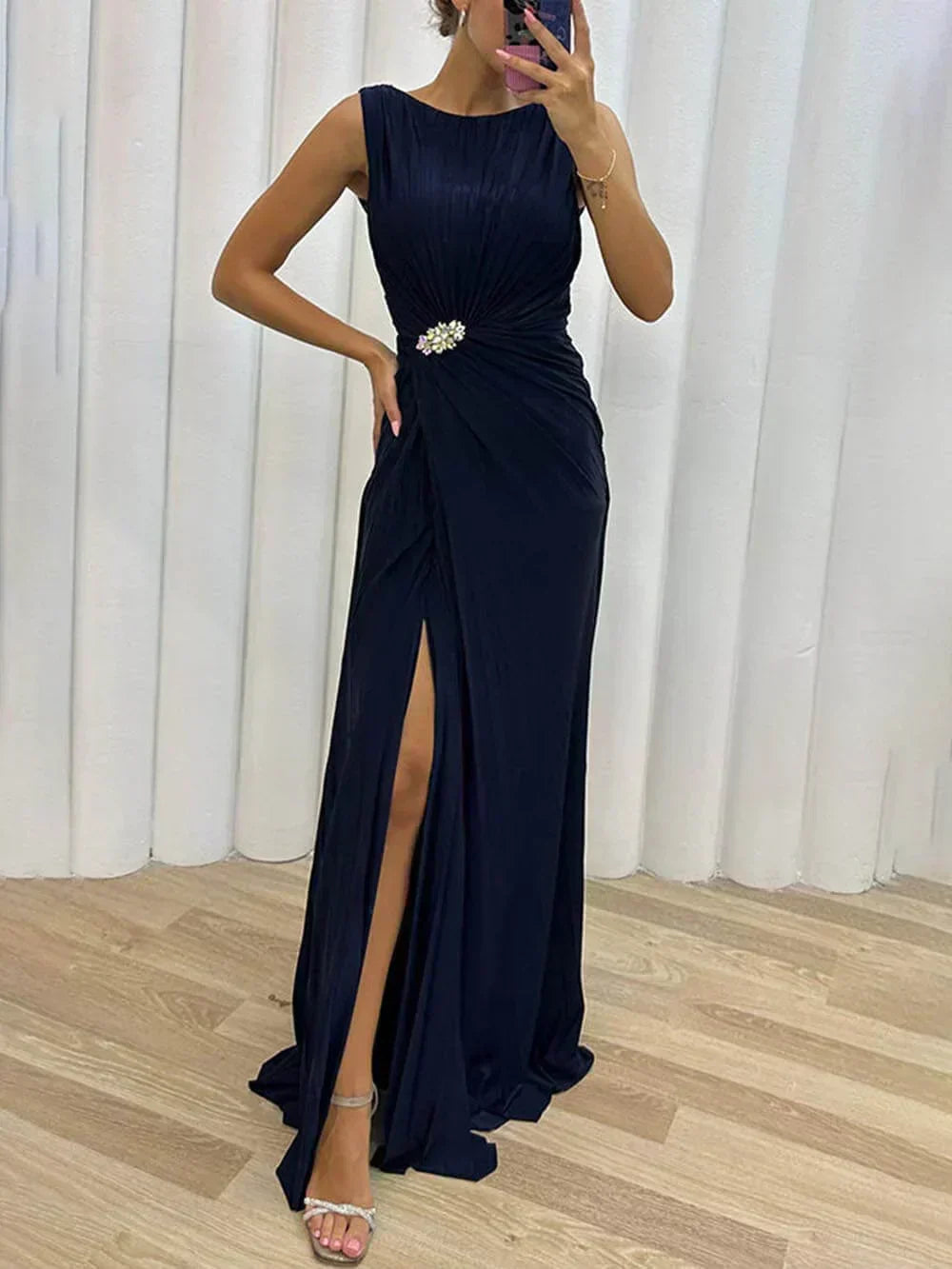 Leanne | Long Pleated Dress