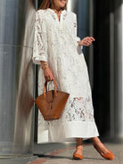 Rosalyn | Beach Glam Flower V-Neck Midi Dress