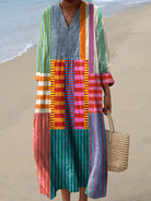 Camille | Multicolor Patchwork Maxi Dress