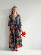 Belinda | Calm Drape Floral Midi Dress