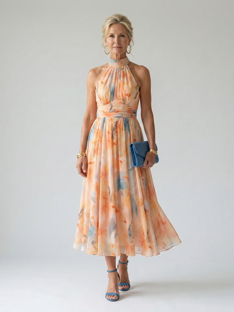 Aryanna | Soft Halter Midi Dress