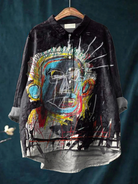 Madisyn | Vintage Abstract Figure Painting Art Print Casual Shirt