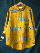 Vivienne | Women's Vintage Fish Art Print Casual Shirt
