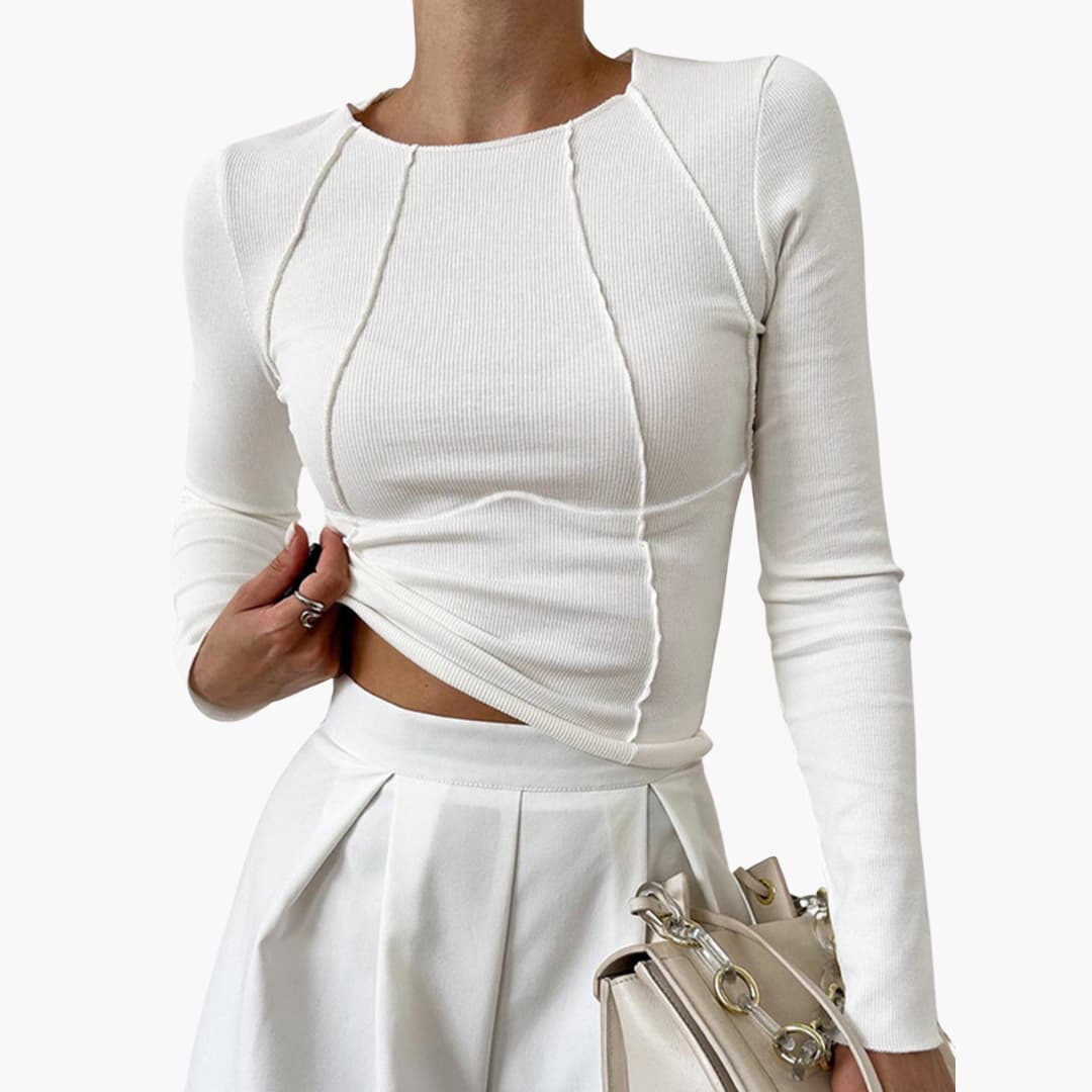 Yara | Sculpted Seam Long Sleeve Top