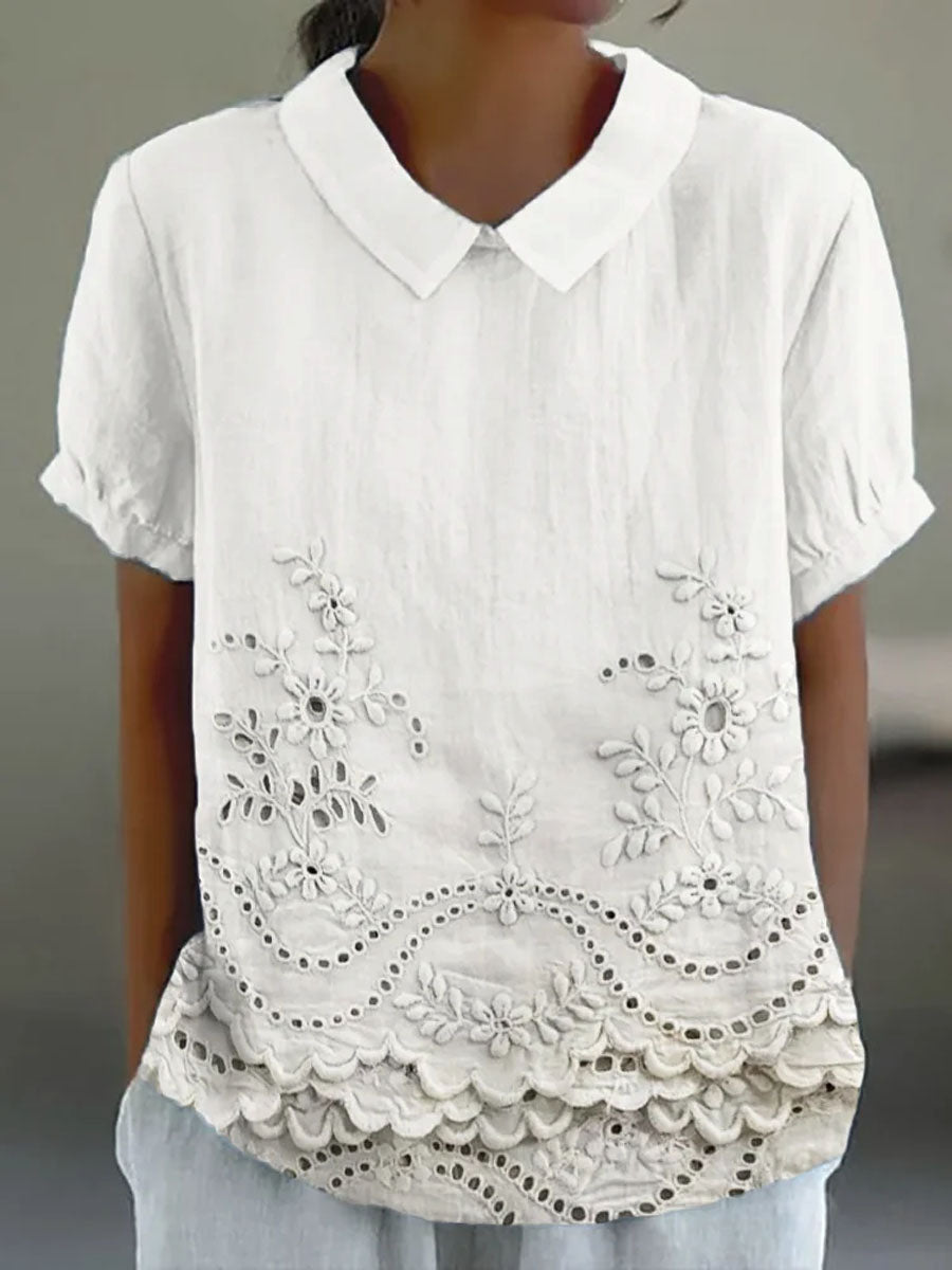 Kathy | Floral Embroidered Shirt