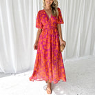 Shawna | Modern Floral Midi Dress