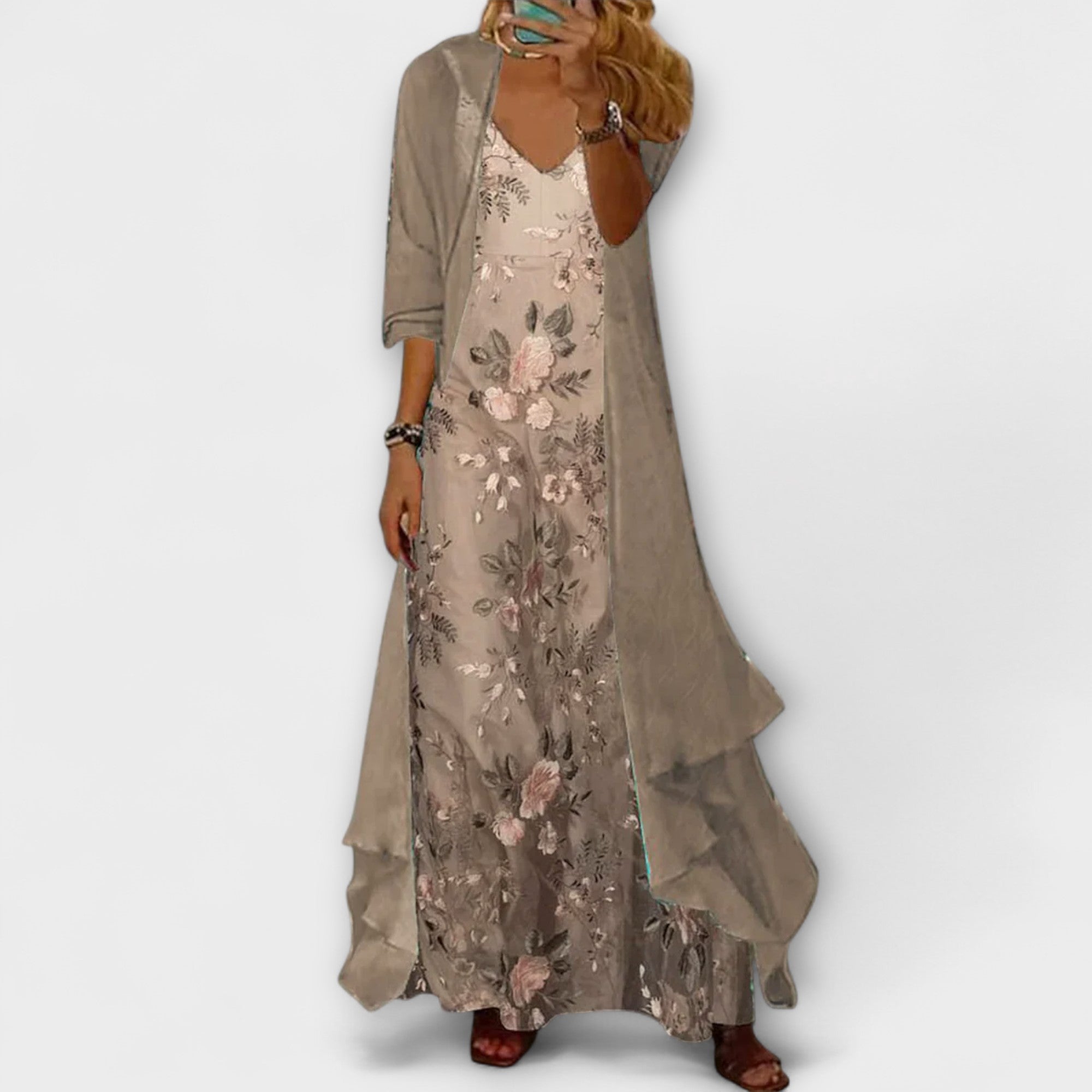 Kahlani | Elegant Maxi Dress Two-Piece Set